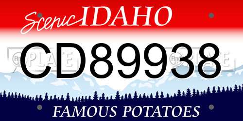 CD89938 Idaho License Plate