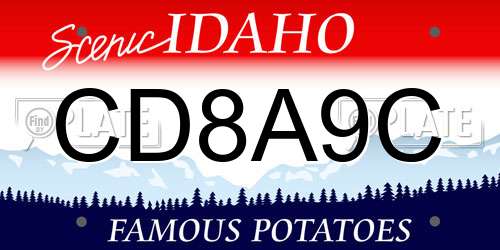 CD8A9C Idaho License Plate