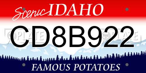 CD8B922 Idaho License Plate