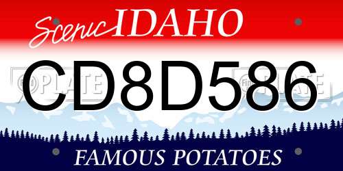 CD8D586 Idaho License Plate