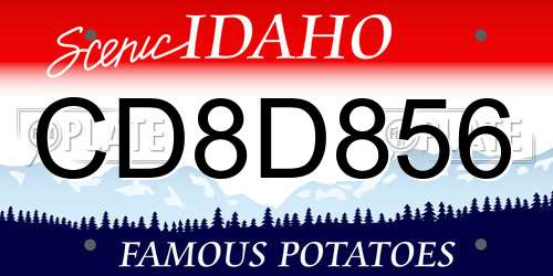 CD8D856 Idaho License Plate