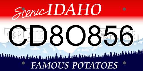 CD8O856 Idaho License Plate