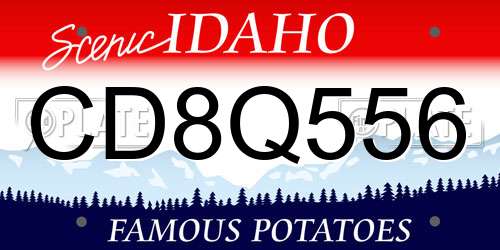 CD8Q556 Idaho License Plate