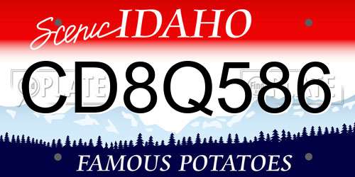 CD8Q586 Idaho License Plate