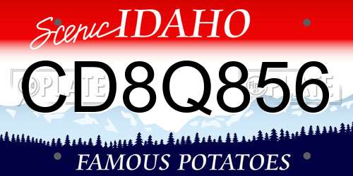 CD8Q856 Idaho License Plate