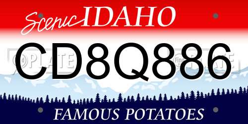 CD8Q886 Idaho License Plate