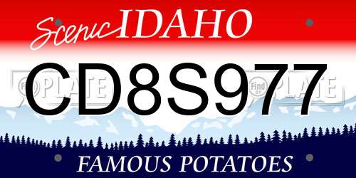 CD8S977 Idaho License Plate