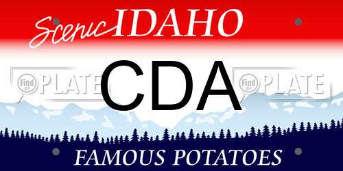 CDA Idaho License Plate