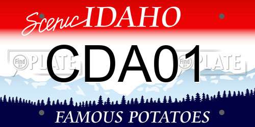 CDA01 Idaho License Plate