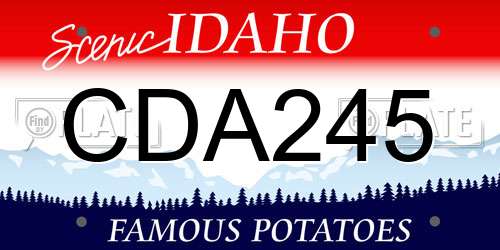 CDA245 Idaho License Plate
