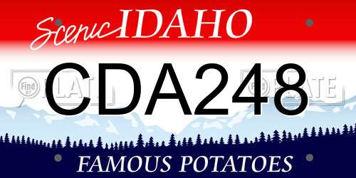 CDA248 Idaho License Plate