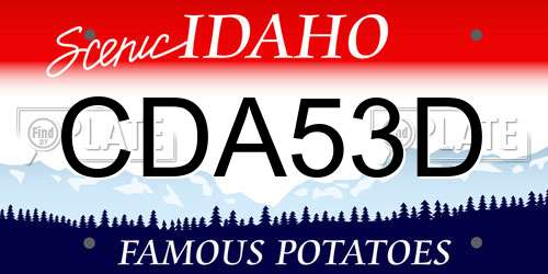 CDA53D Idaho License Plate