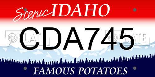 CDA745 Idaho License Plate