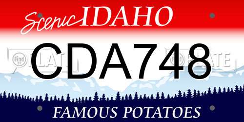 CDA748 Idaho License Plate