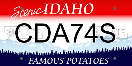CDA74S Idaho License Plate