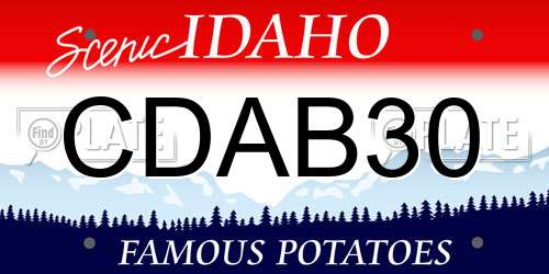 CDAB30 Idaho License Plate