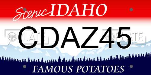CDAZ45 Idaho License Plate