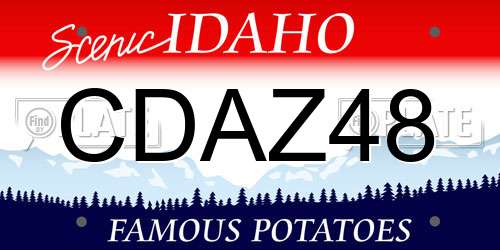 CDAZ48 Idaho License Plate