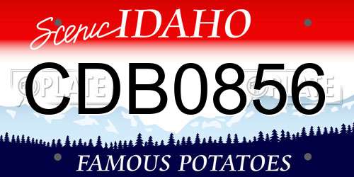 CDB0856 Idaho License Plate