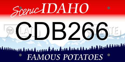 CDB266 Idaho License Plate
