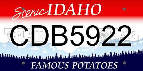 CDB5922 Idaho License Plate