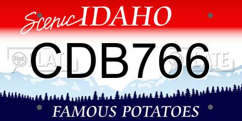 CDB766 Idaho License Plate