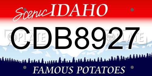CDB8927 Idaho License Plate