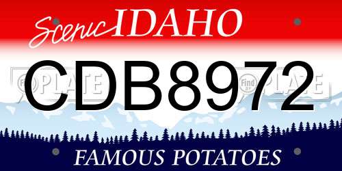 CDB8972 Idaho License Plate
