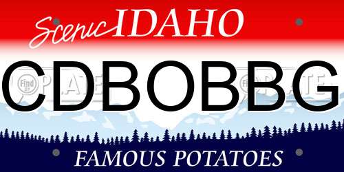 CDBOBBG Idaho License Plate
