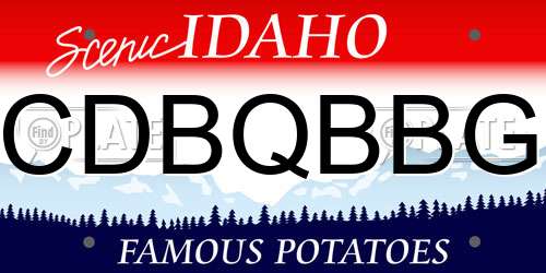 CDBQBBG Idaho License Plate