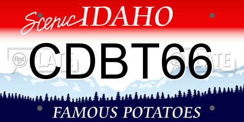 CDBT66 Idaho License Plate