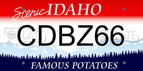 CDBZ66 Idaho License Plate