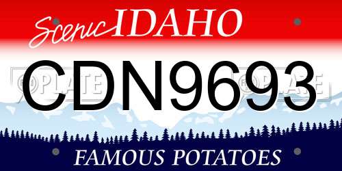 CDN9693 Idaho License Plate