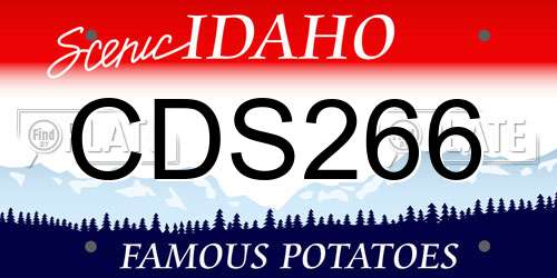 CDS266 Idaho License Plate