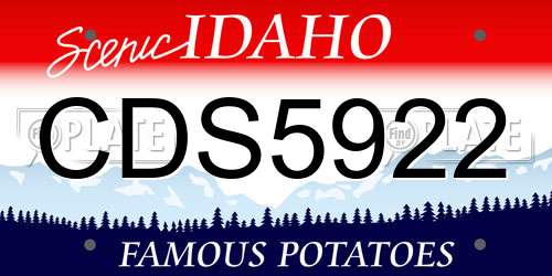 CDS5922 Idaho License Plate