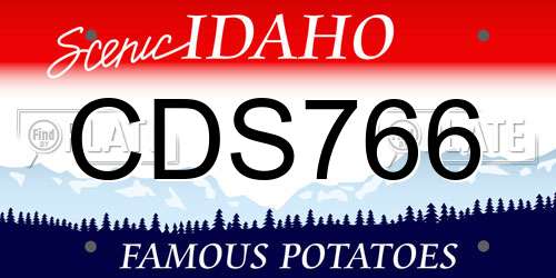 CDS766 Idaho License Plate