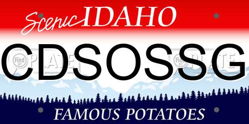 CDSOSSG Idaho License Plate