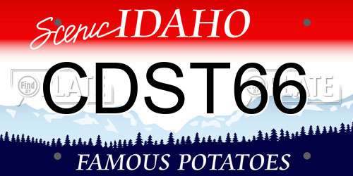 CDST66 Idaho License Plate