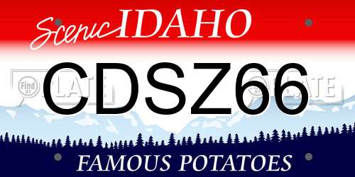 CDSZ66 Idaho License Plate