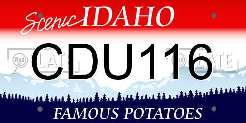 CDU116 Idaho License Plate