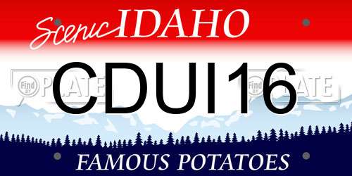 CDUI16 Idaho License Plate
