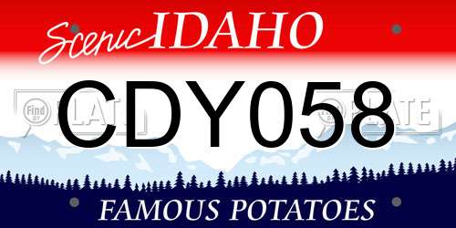 CDY058 Idaho License Plate
