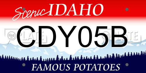CDY05B Idaho License Plate
