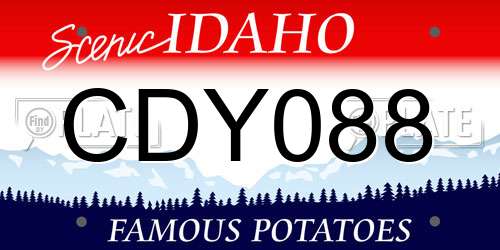 CDY088 Idaho License Plate