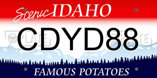 CDYD88 Idaho License Plate
