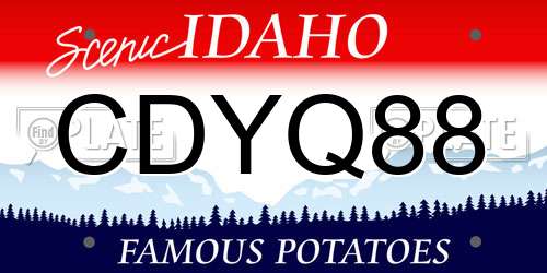CDYQ88 Idaho License Plate