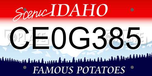 CE0G385 Idaho License Plate