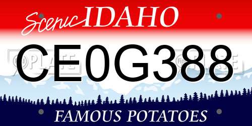 CE0G388 Idaho License Plate