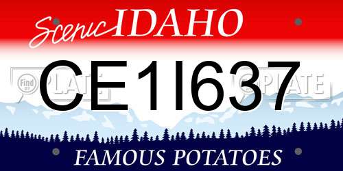 CE1I637 Idaho License Plate