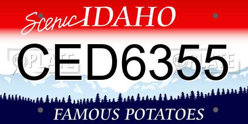CED6355 Idaho License Plate